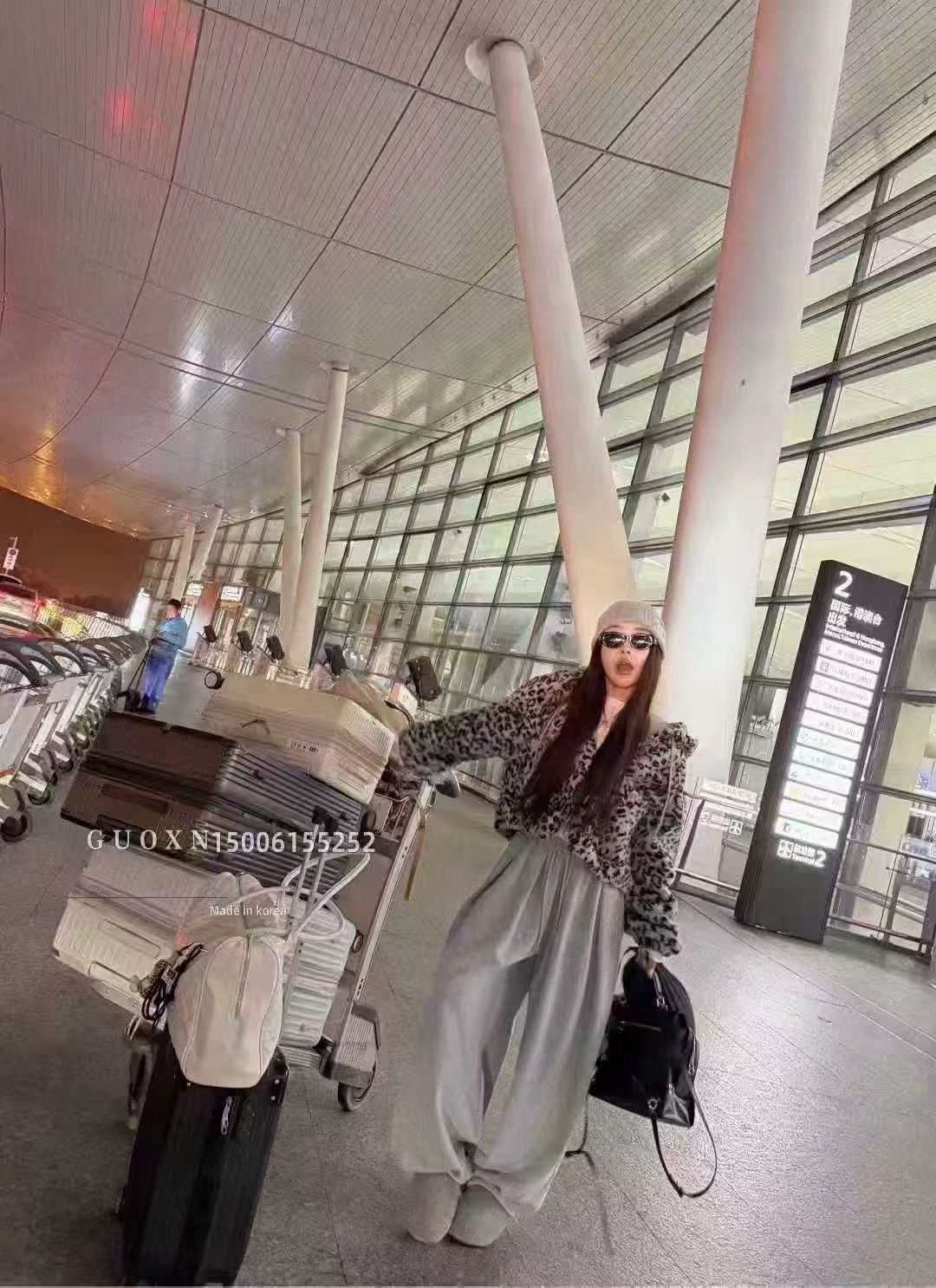 韩国东大门2025冬季新款韩版宽松休闲豹纹短款毛毛外套女短款上衣