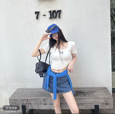 正品实拍2026夏季新款韩版时尚百搭宽松显瘦设计感小众短袖T恤潮