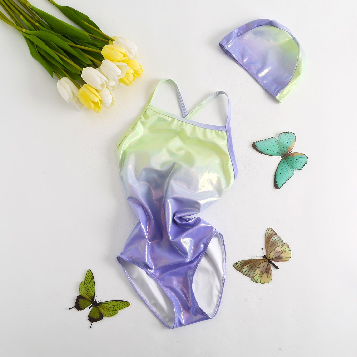 韩版性感露背带胸垫少女泳衣连体三角式温泉度假夏吊带时尚泳装女