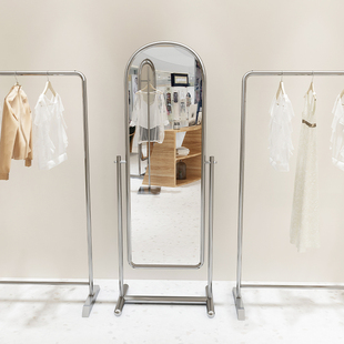 服装店专用试衣镜简约现代落地镜不锈钢立式全身镜女装店穿衣镜