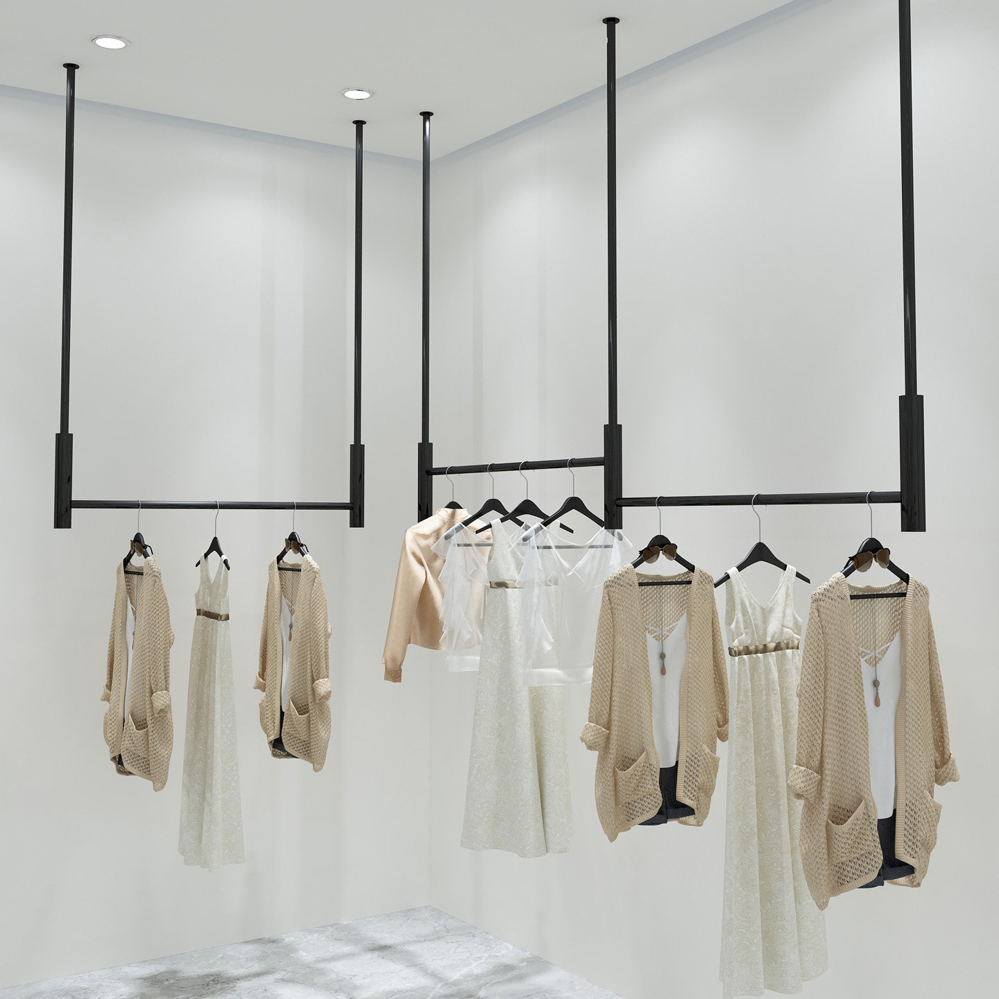 服装店专用展示架吊架男装女装婚纱吊顶吊挂衣服裤子上墙悬挂衣架