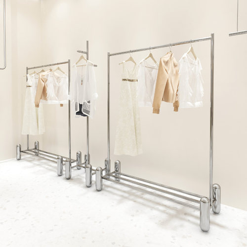 不锈钢服装店展示架落地式