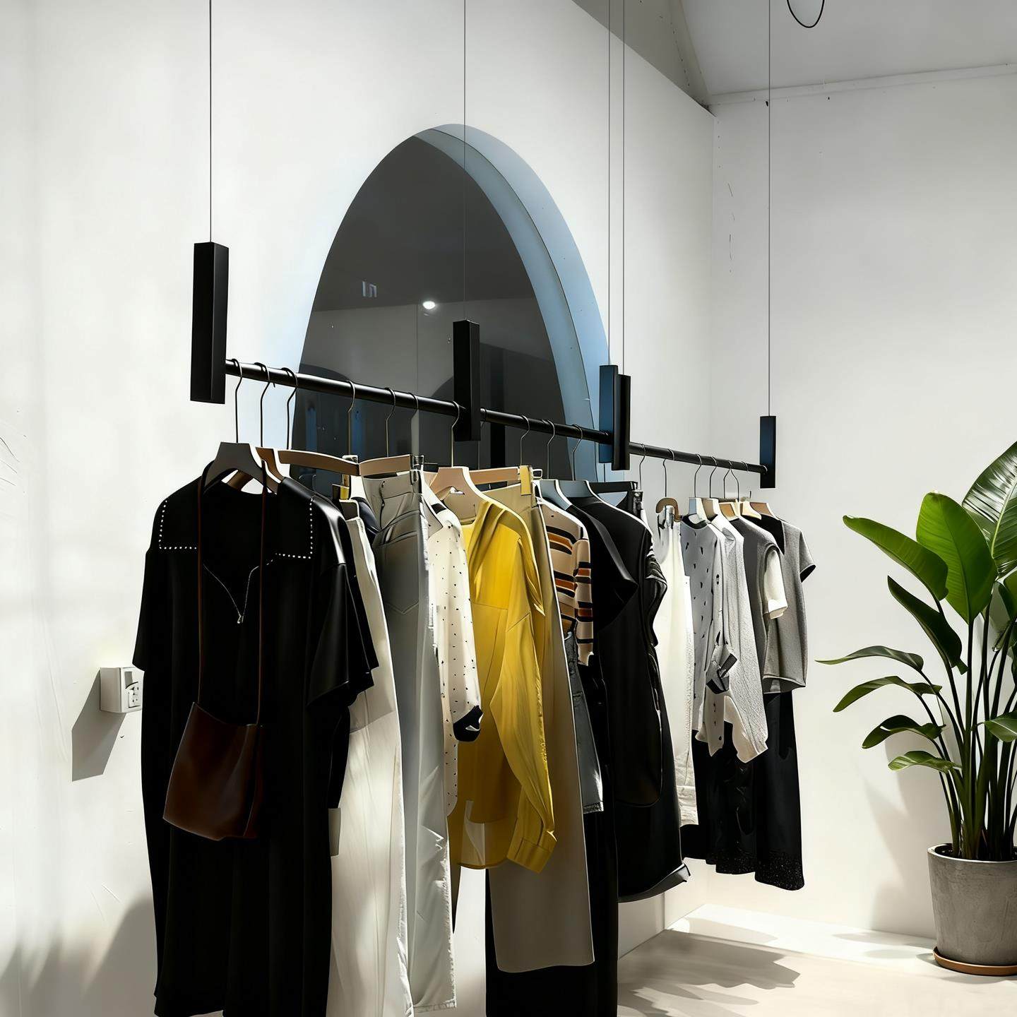 服装店专用吊架男女装店黑色悬挂吊顶货架陈列架橱窗不锈钢挂衣杆,商业/办公家具,服装展示架,淘宝优惠券,粉丝福利购,淘宝优惠卷