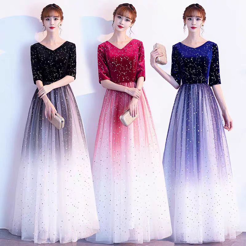 黑色大合唱团演出主持人晚礼服裙