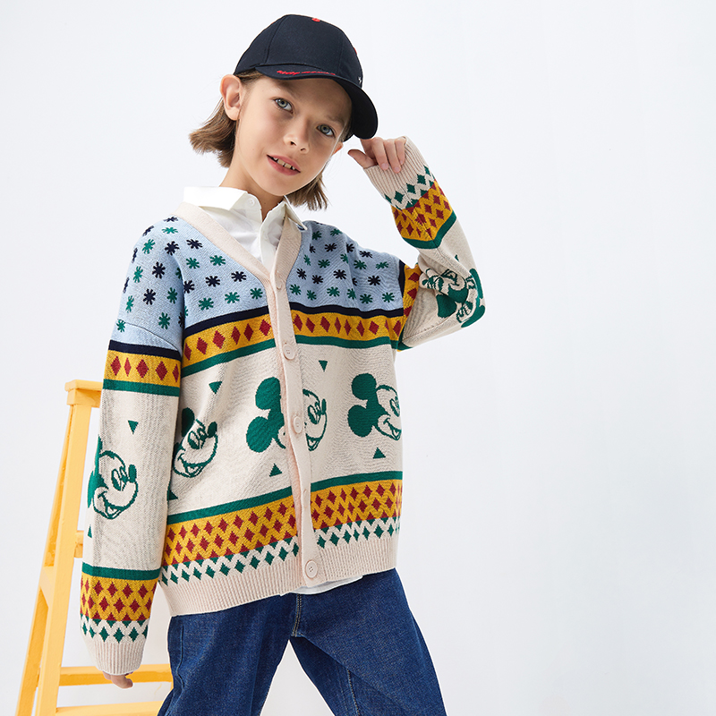 巴拉巴拉男童针织开衫春秋装儿童毛衫米老鼠毛衣外套202321103105