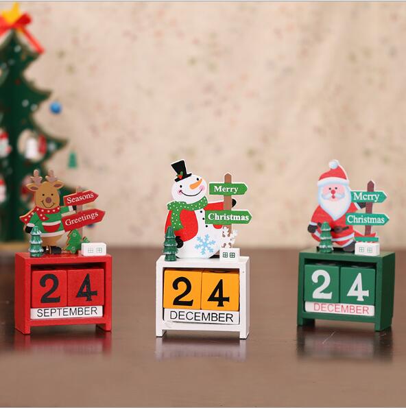 圣诞节装饰用品倒计时日历木质圣诞倒数日历礼盒DIY桌面摆件