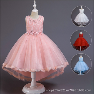 2020夏新款 婚纱背心婚纱晚礼服群女童表演主持服 公主裙蓬蓬裙童装