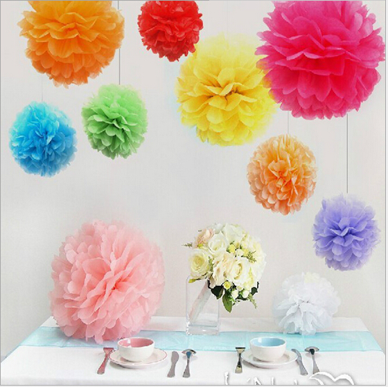 花球装饰婚庆婚房结婚牡丹纸拉花纸花球幼儿园吊饰店铺花朵7cm