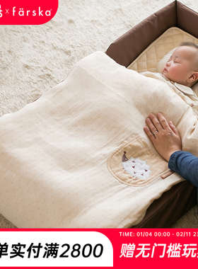 Farska日本婴儿被子生态棉六层纱盖夏冬两用新生儿宝宝空调被全棉
