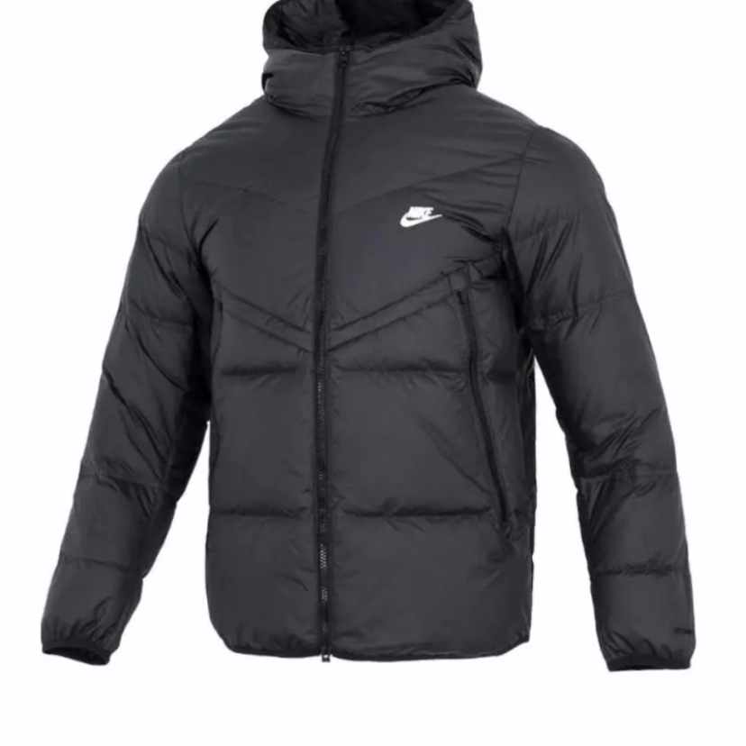 Nike WINDRUNNER 印花拉链口袋连帽夹克羽绒服男款黑色DV1132-010