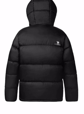 CAMEL骆驼 火山 暖绒系列 连帽羽绒服 男女同款 M13CR07089幻影黑