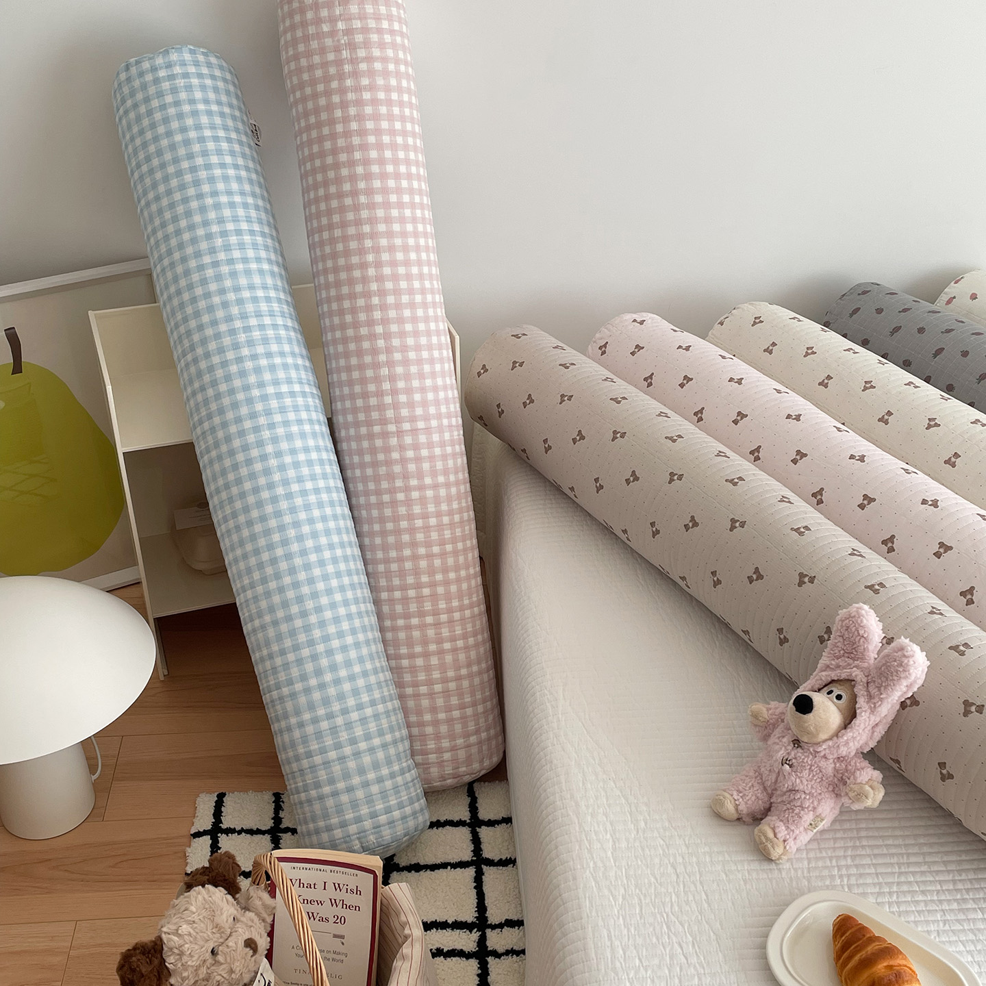 ins风圆柱形长条抱枕可拆洗纯棉