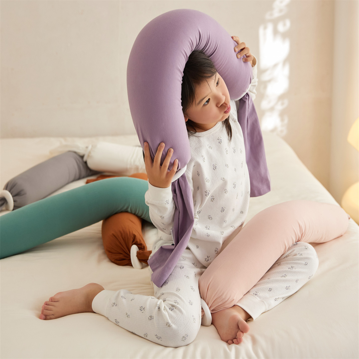 a类全棉婴儿安抚枕糖果抱枕侧睡