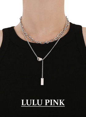 美式小众设计ins简约风双层颈链欧美风百搭锁骨链项链辣妹风颈链