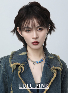 美式小众ins中性风蓝色笑脸项链