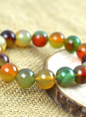 梦幻孔雀玛瑙手链玉髓单圈手串