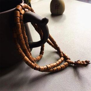 天然鸡翅木手串108颗佛珠四圈手链桶珠男女情侣饰品文玩木珠项链
