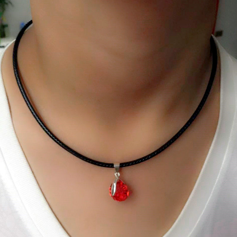 黑皮绳锁骨链项链蜡皮绳男女士挂坠绳黑色吊坠皮绳黄金翡翠玉挂绳