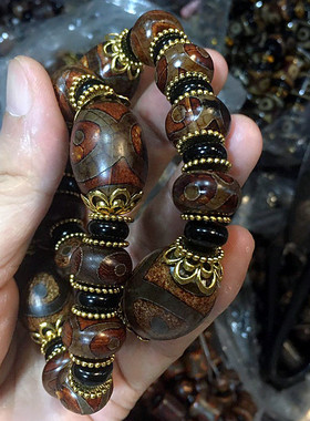 复古玛瑙男士文玩天眼缠丝佛珠