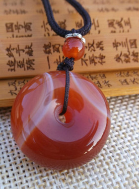 怀古风挂件缠丝红玛瑙可调节玉坠