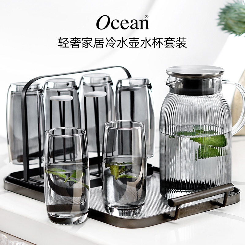 Ocean鸥欣冷水壶耐高温家用玻璃冷水壶客厅凉水杯冷水壶泡茶壶套