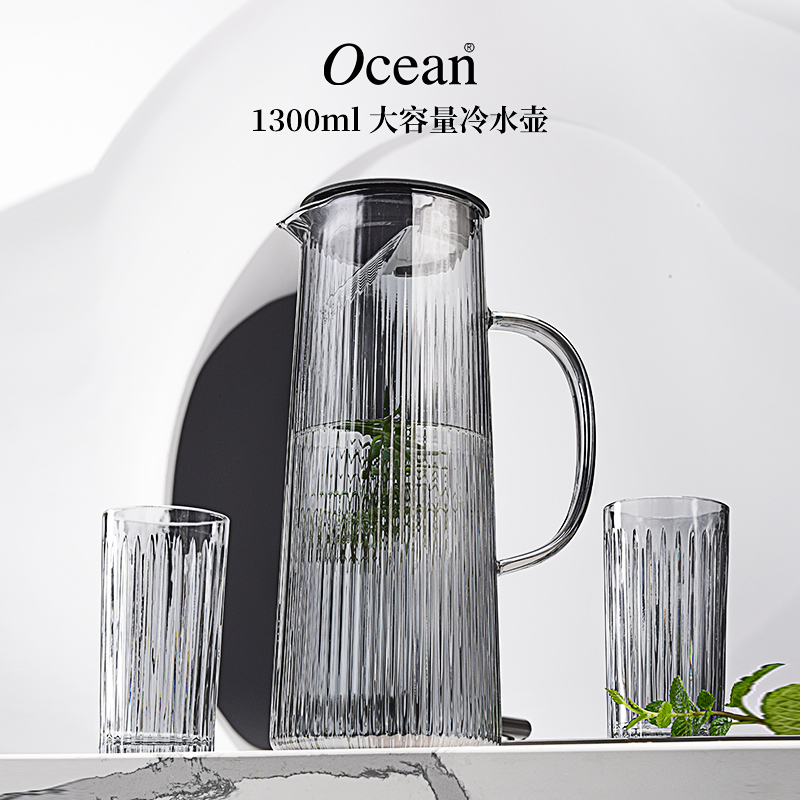 Ocean鸥欣高硼硅玻璃凉水壶家用直身大容量过滤泡茶壶果汁冷水壶