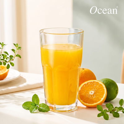 Ocean透明高脚玻璃果汁杯极简