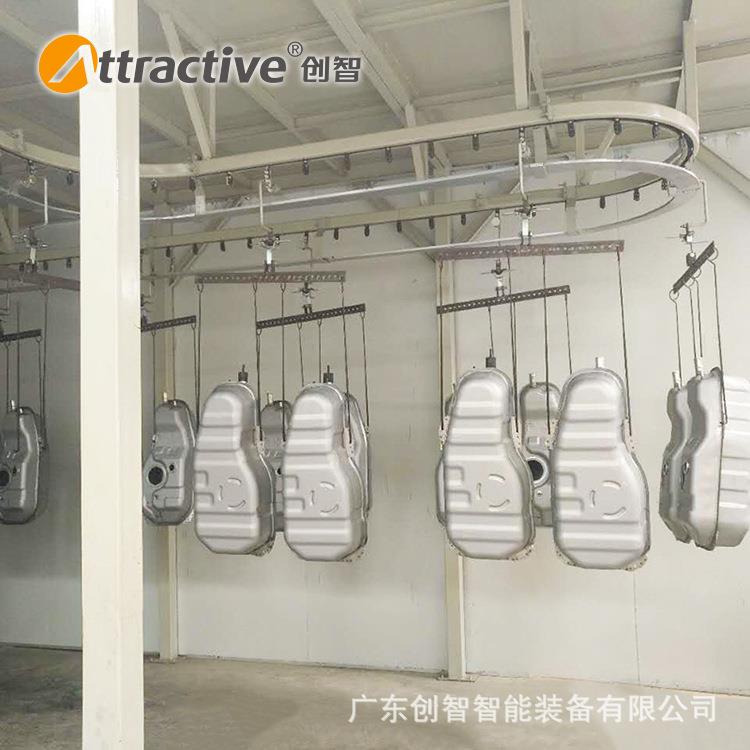 【广东创智】汽车油箱喷涂生产线设备 静电涂装流水线厂家 烤漆房