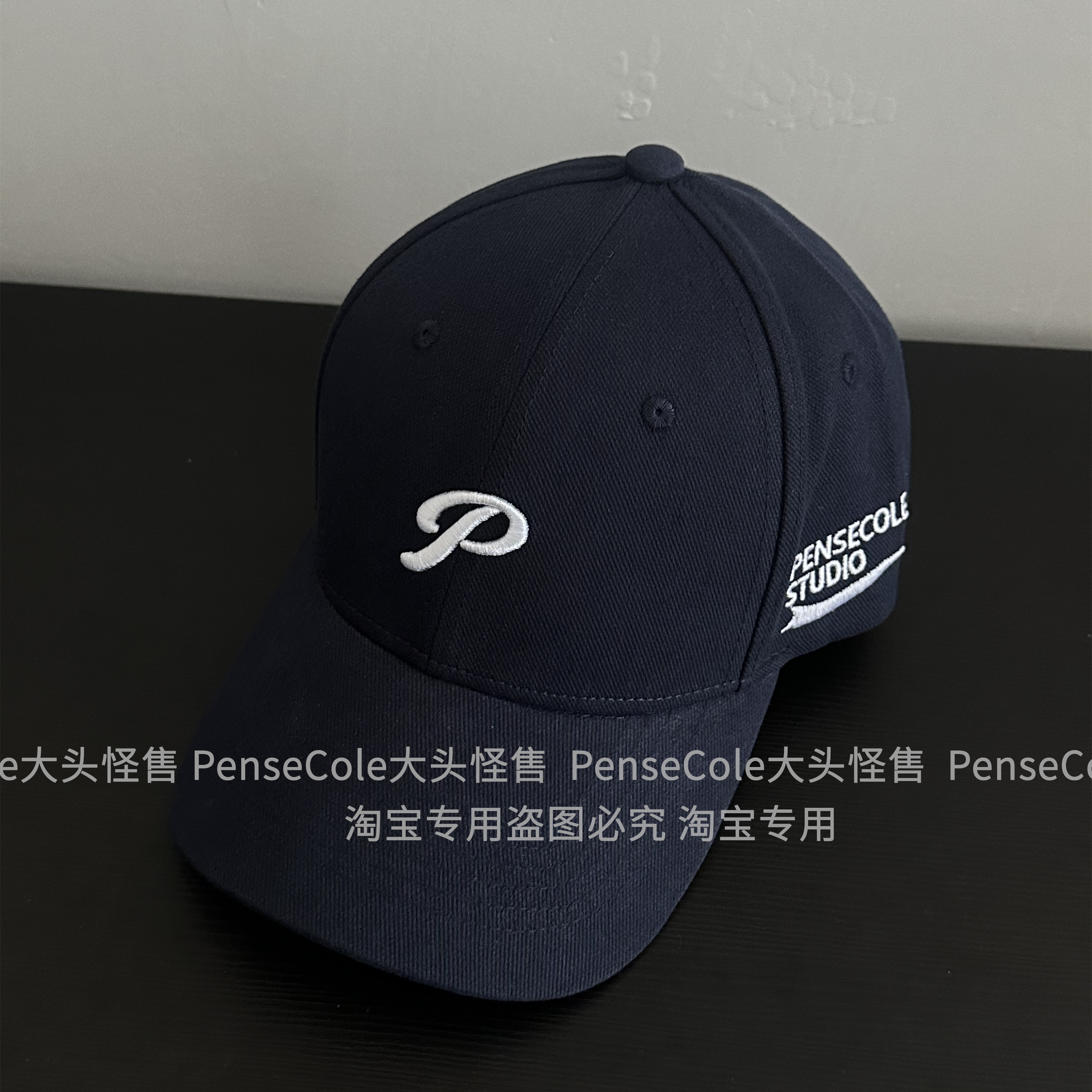 大头怪售原创大头围深顶鸭舌女显脸小宽檐硬顶字母P棒球帽男街头