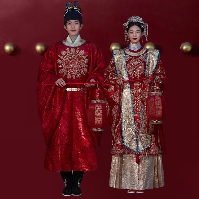 出租凤冠霞帔中式婚服全套明制汉服嫁衣头饰新娘租借古装秀禾租赁