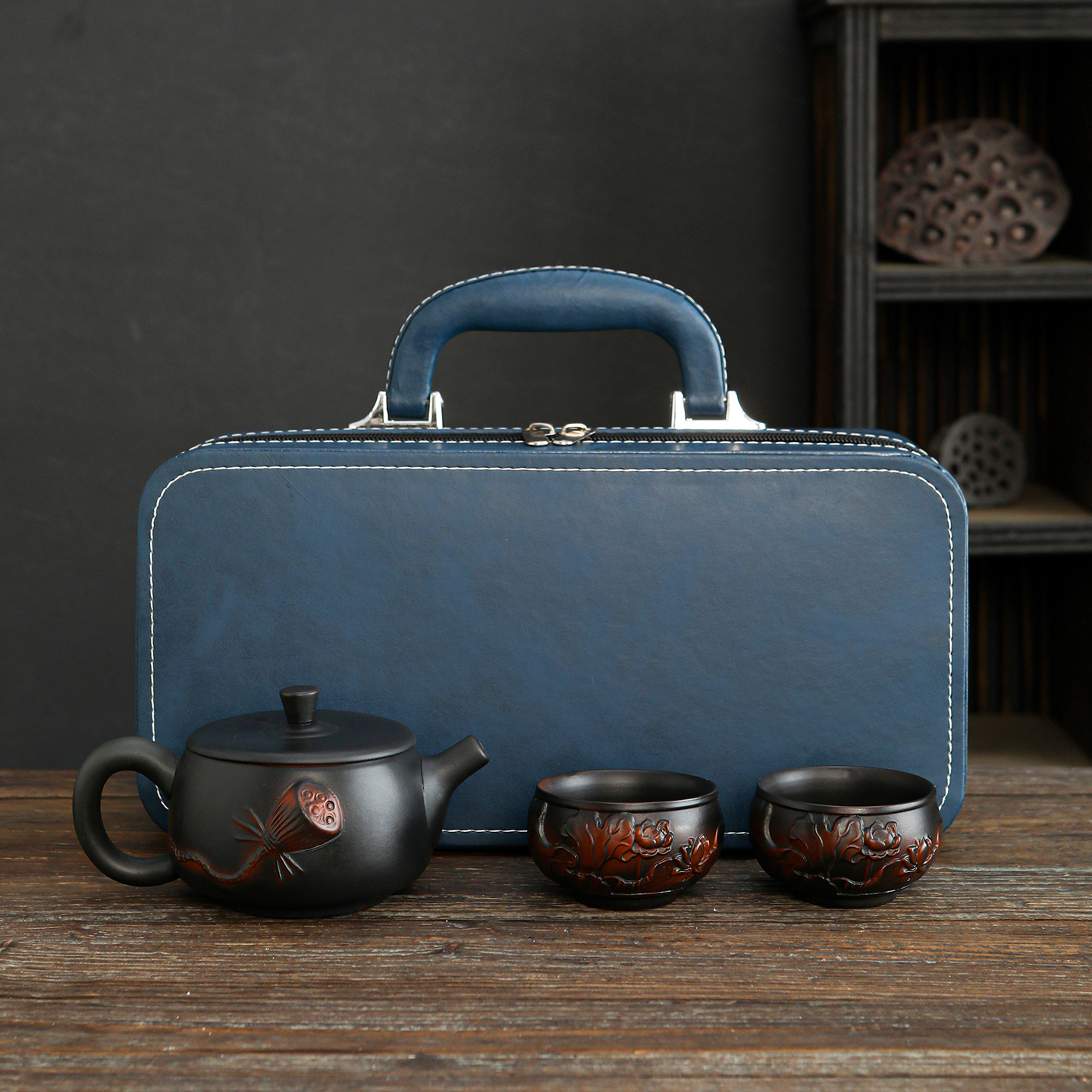 紫陶旅行茶具套装便携式快客杯