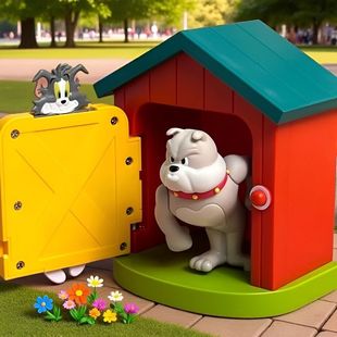 怀旧动画猫和老鼠狗倒霉猫发条可动手办玩具潮玩车载摆件礼物玩具