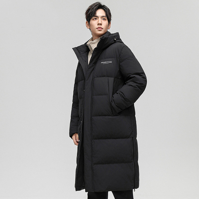 2025新款连帽加厚羽绒衣外套保暖过膝长款巨好看的冬装羽绒服男款