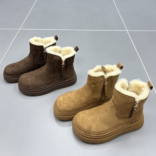 羊猄绒羊毛雪地靴女2025冬季新款