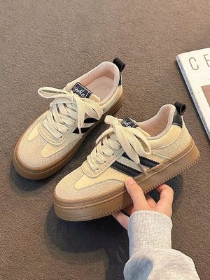 板鞋新款百搭2024ins夏季厚底复古休闲鞋爆款鞋子德训运动女鞋