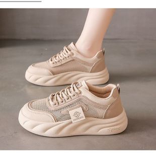 25夏季 网面透气女鞋 小白鞋 新款 高颜值爆款 网红厚底百搭休闲运动鞋