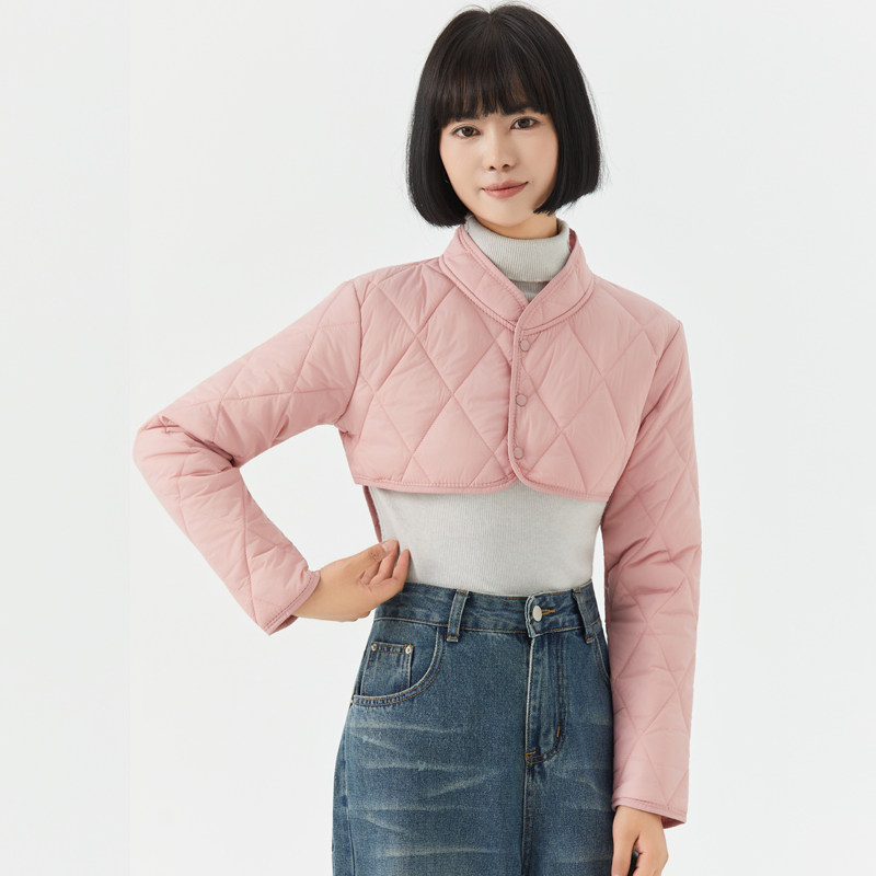 棉衣女轻薄超短款保暖棉服羽绒棉内胆秋冬护肩打底月子肩周炎内搭