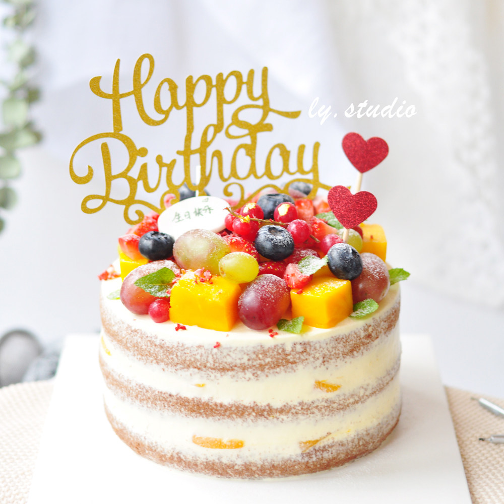 麓岚 水果奶油私房裸蛋糕 儿童节宝宝周岁草莓生日蛋糕 厦门同城