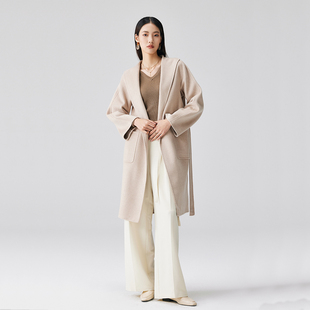 Max同款lilia中长款羊绒燕麦色乔欣同款大衣直筒款羊毛呢女士外套