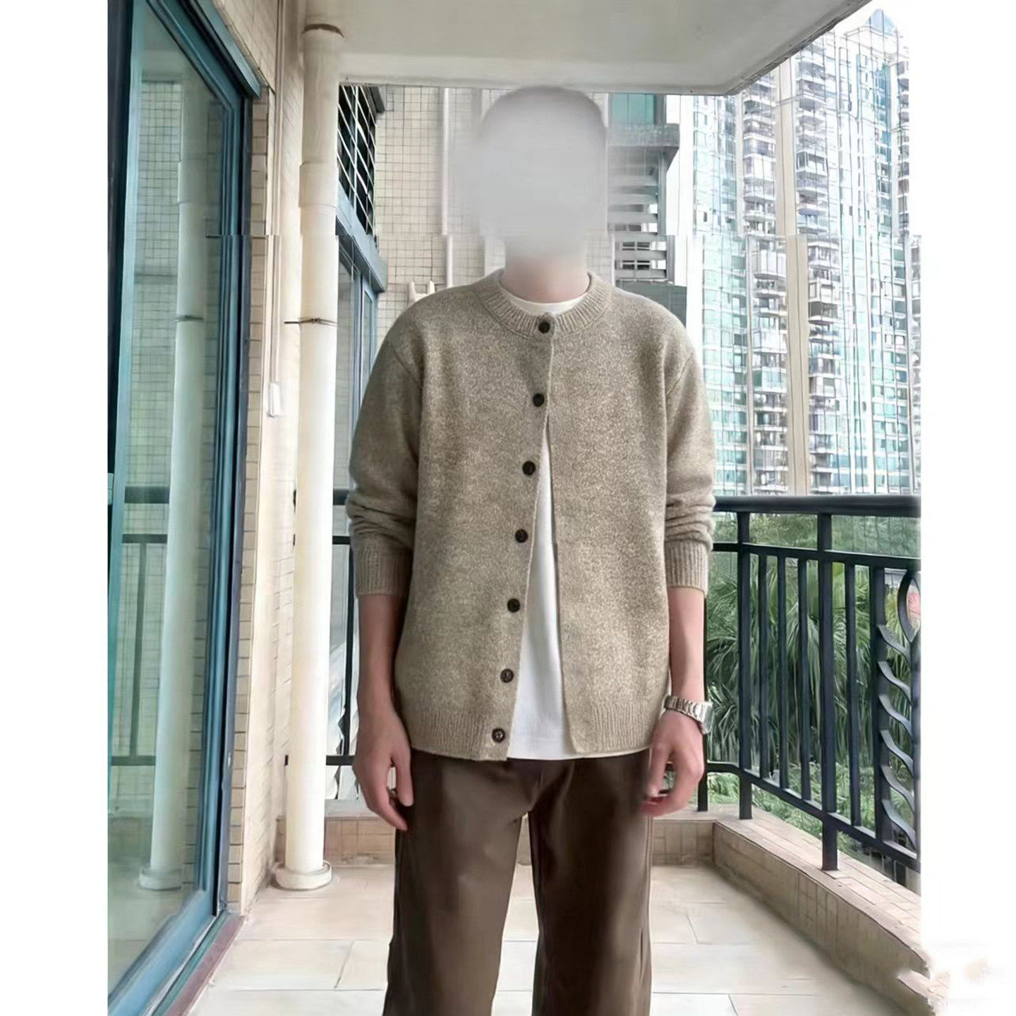 慵懒风开衫毛衣男款冬季韩系氛围感针织衫美式复古厚外套