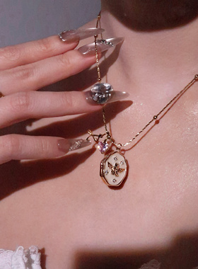 你的名字 定制字母款欧美复古辣妹小天使可开合相册项链ins吊坠