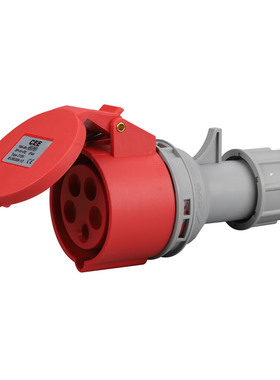 CEE三相电源插头32A-6H5孔防水明装/暗装直式/斜式/ 移动式插座