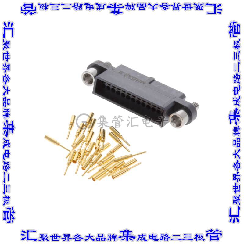 MHDAS2M026BE01 矩形连接器26POS接头2排1.27mm公引脚黑色压接镀