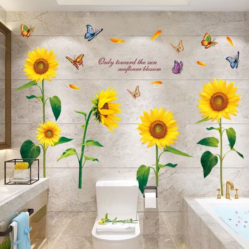 卫生间浴室瓷砖遮丑补洞防水墙贴墙面遮挡装饰贴纸植物花卉田园图片