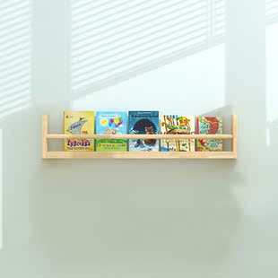 实木小书架幼儿园学生绘本架宝宝床头简易墙上置物架壁挂儿童书架