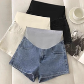 夏季 安全裤 薄款 孕期不勒肚子孕妇裤 外穿小个子打底牛仔裤 孕妇短裤