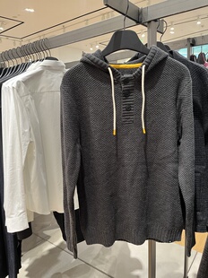 高级感针织衫 毛衣厚宽松连帽套头纯色毛线衣情侣款 男士 数量不多