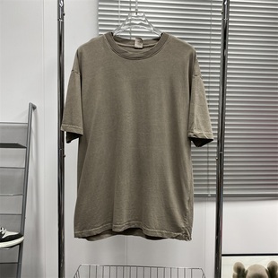250G灰常舒适的一件T恤 男女美式宽松圆领纯色百搭上衣高街短袖衫