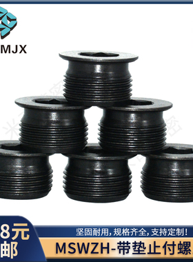 螺塞孔型凸缘型MSWZH带垫止付螺丝MSWZ公制内角M10堵头顶丝ZFLS