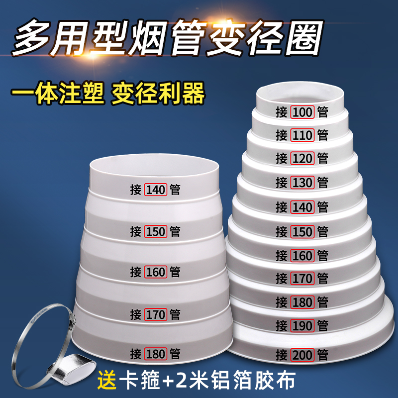 抽油烟机排烟管变径圈排风管大小转换接头厨房烟道管止逆阀变径器
